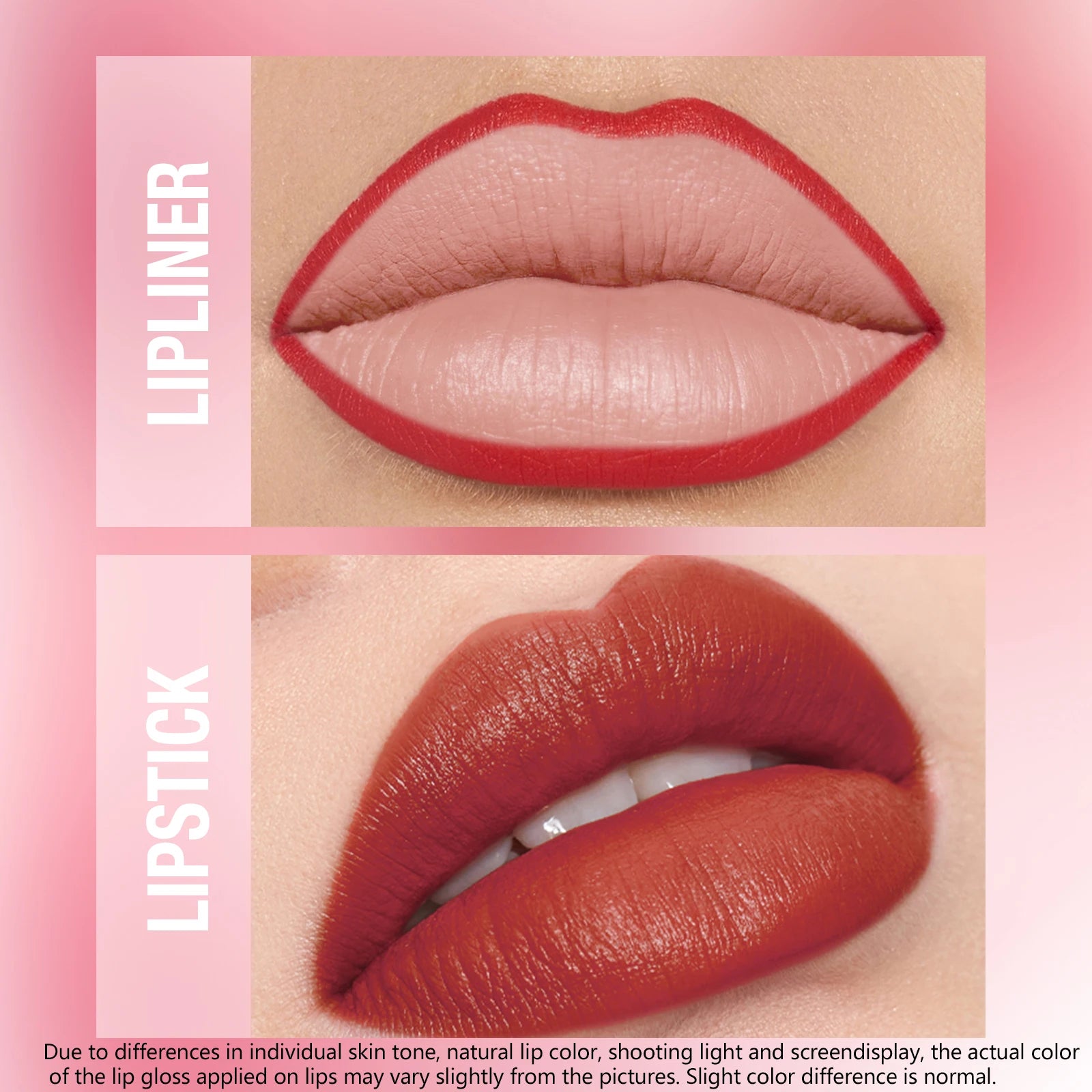 Waterproof Lip Liner & Lipstick Duo – Smudge-Proof Set
