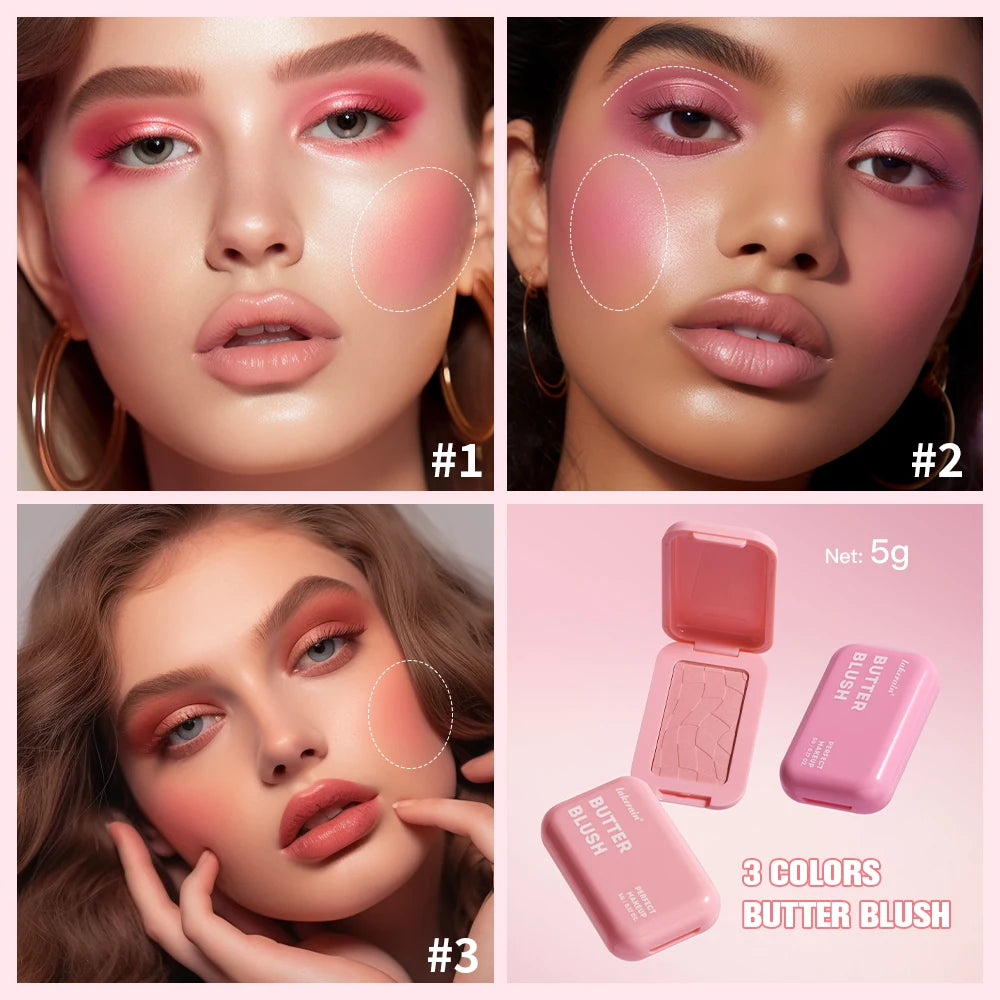 12HR Long-Wear Vegan Blush – Buildable Powder & Cream