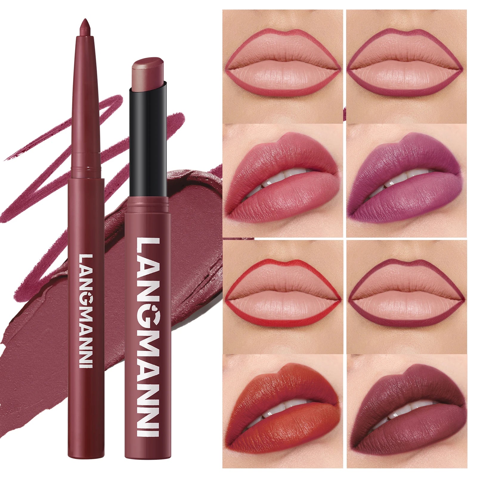 Waterproof Lip Liner & Lipstick Duo – Smudge-Proof Set
