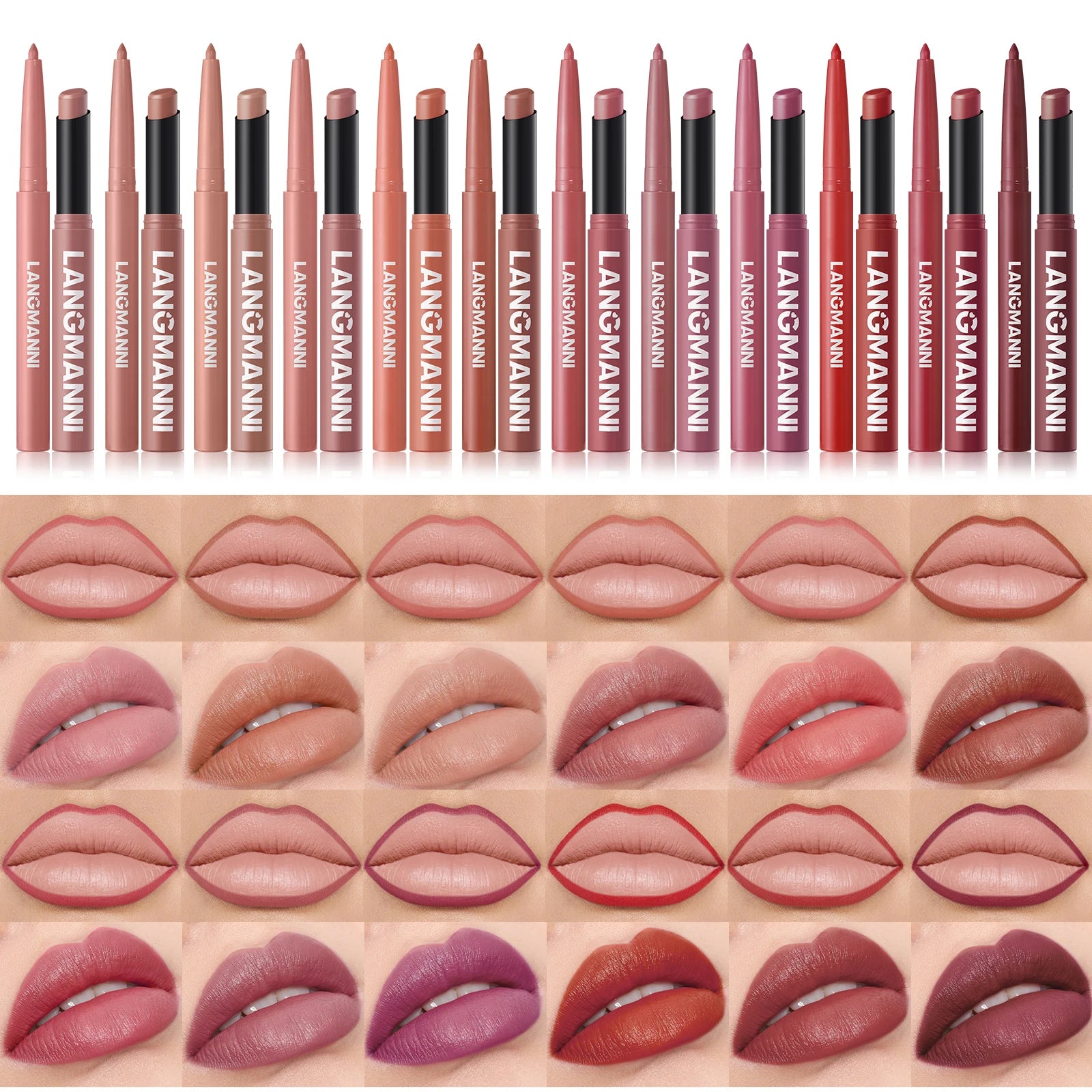 Waterproof Lip Liner & Lipstick Duo – Smudge-Proof Set